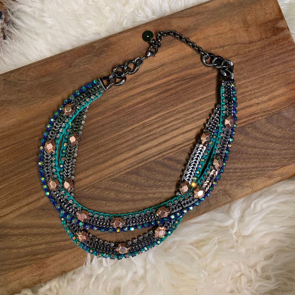Stella & Dot Hematite Mercury Bib Necklace - Picture 5 of 5